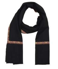 Nilofour Pashmina Shawl - Black with Border
