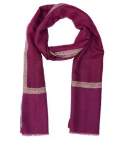 Nilofour Pashmina Shawl - Burgandy with Border