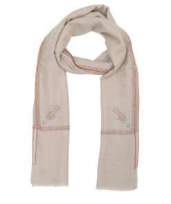 Nilofour Pashmina Shawl - Cream with Border