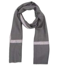 Nilofour Pashmina Shawl - Grey with Border