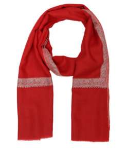 Nilofour Pashmina Shawl - Red with Border