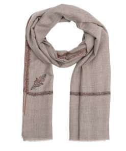 Nilofour Pashmina Shawl - Sand with Border
